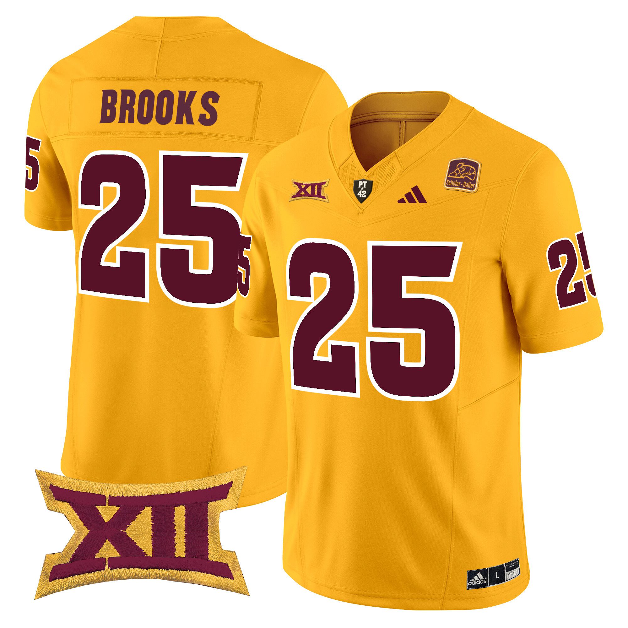 Men Arizona State Sun Devils #25 Brooks Yellow 2024 Vapor Limited NCAA Jersey